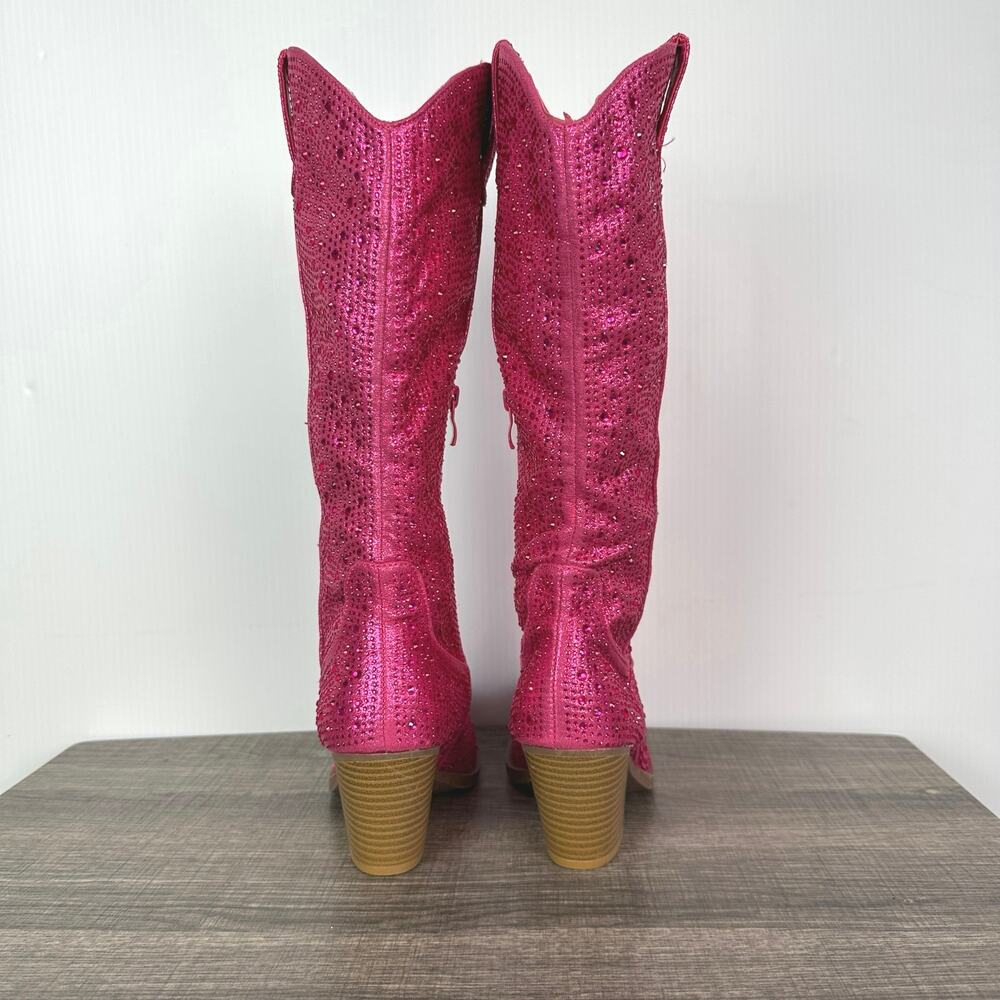 Pink Rhinestone Cowboy Boots Size 8.5 - Picture 7 of 10